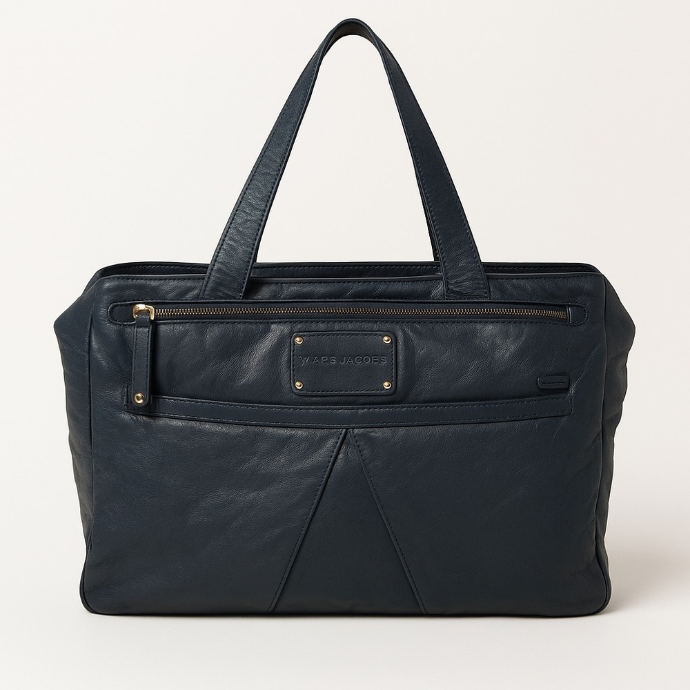 Marc Jacobs blue Leather Shoulder Bag structured Tote - Picture 4 of 12